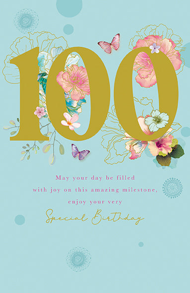 La Fleur 100th Birthday Floral Card