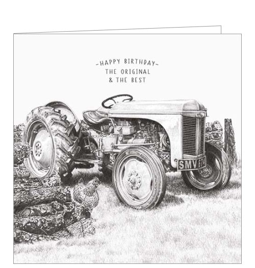 Life In Pencil Tractor Birthday Card