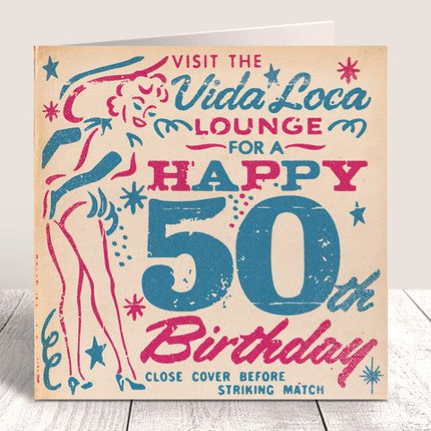 Match Vida Loca Lounge 50th Birthday Card