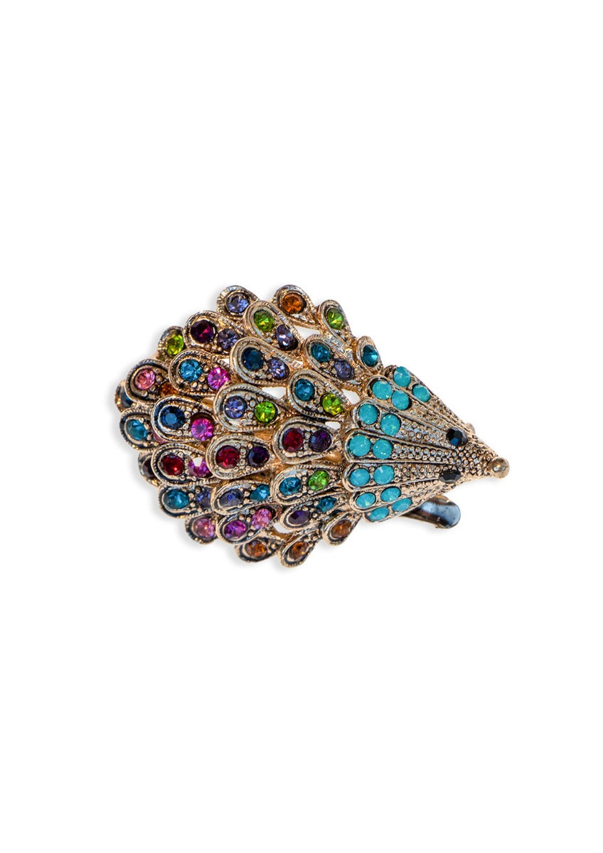 Multicolour Crystal Hedgehog Brooch