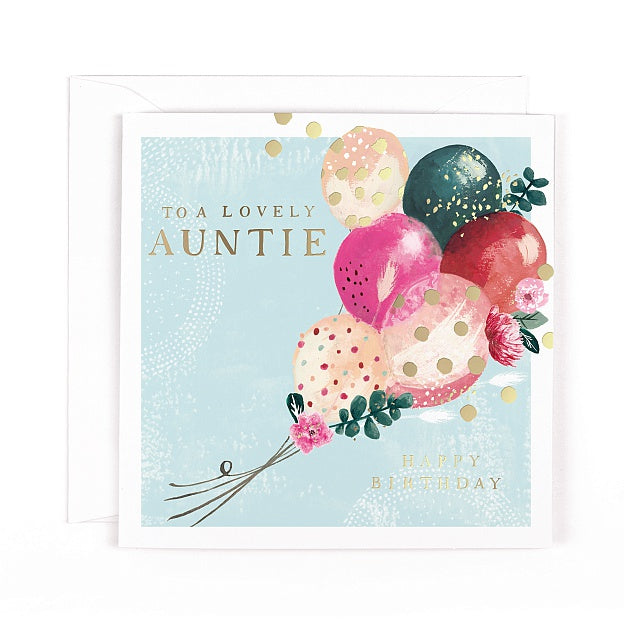 Oh Dotty Happy Birthday Auntie Balloons Card