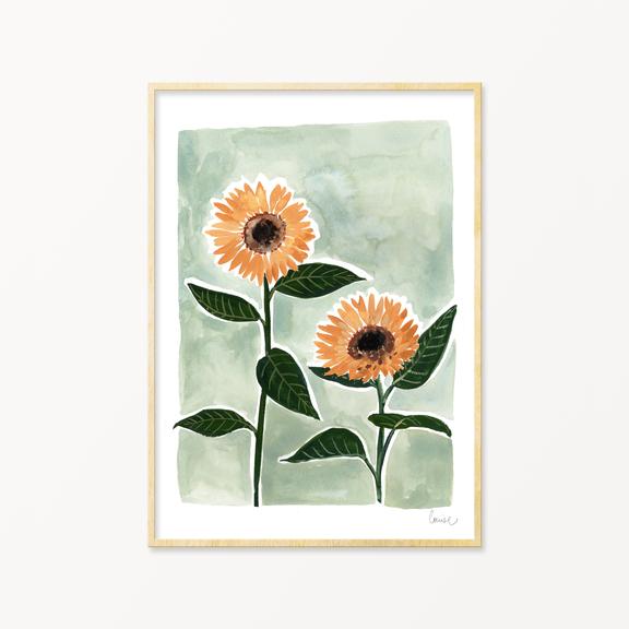 Posy Sunflowers Floral A4 Print Unframed
