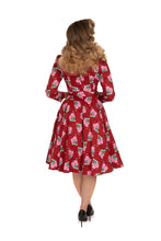 Load image into Gallery viewer, Ruby Red Floral Swing Dress