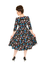 Load image into Gallery viewer, Sherri Black Floral Swing Dress