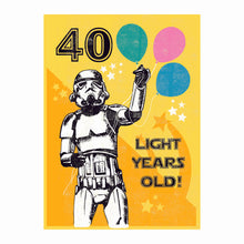 Load image into Gallery viewer, Star Wars Stormtrooper 40 Light Years Old Card

