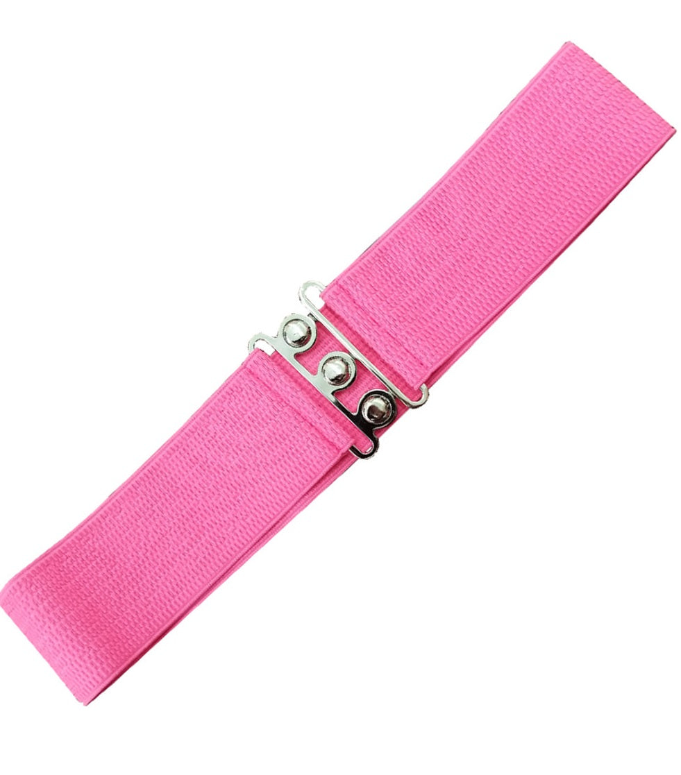Vintage Style Stretch Belt Hot Pink