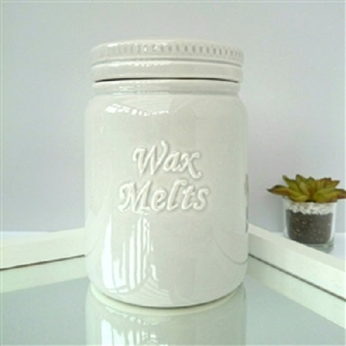 Ceramic Wax Melts Storage Jar Grey