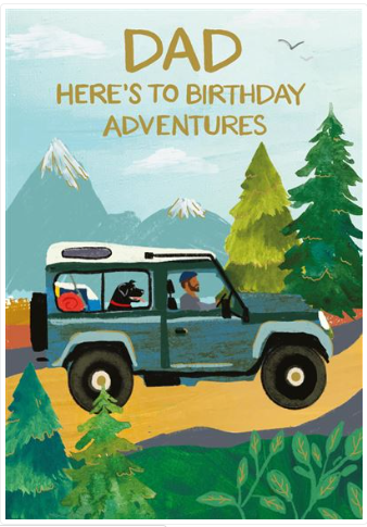 Wild Wood Dad Birthday Adventures Land Rover Card