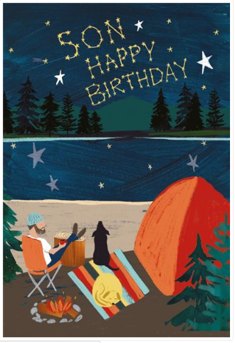 Wild Wood Son Camping Birthday Card