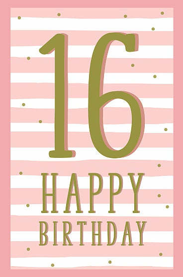 Wishing Well 16 Stripe Birthday Card