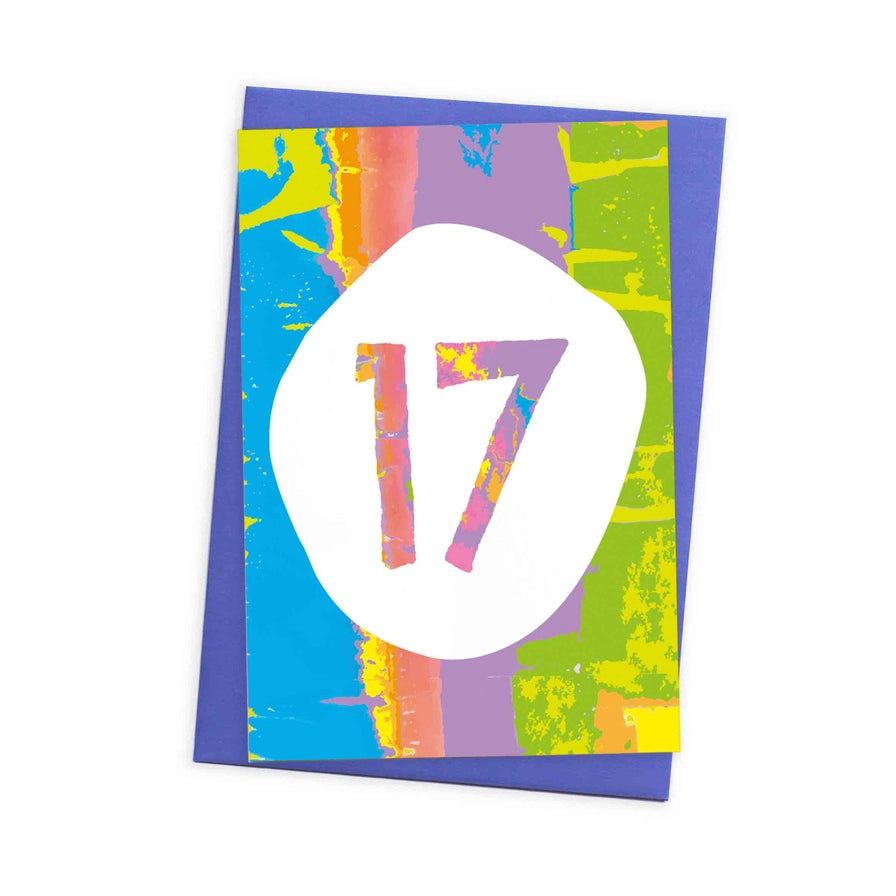 Abstract Circle 17th Birthday Card