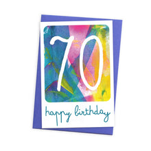 Load image into Gallery viewer, Abstract Rainbow 70th Birthday Card
