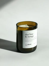 Load image into Gallery viewer, Adhock Thai Lime &amp; Mango Soy Bottle Candle Brown Glass

