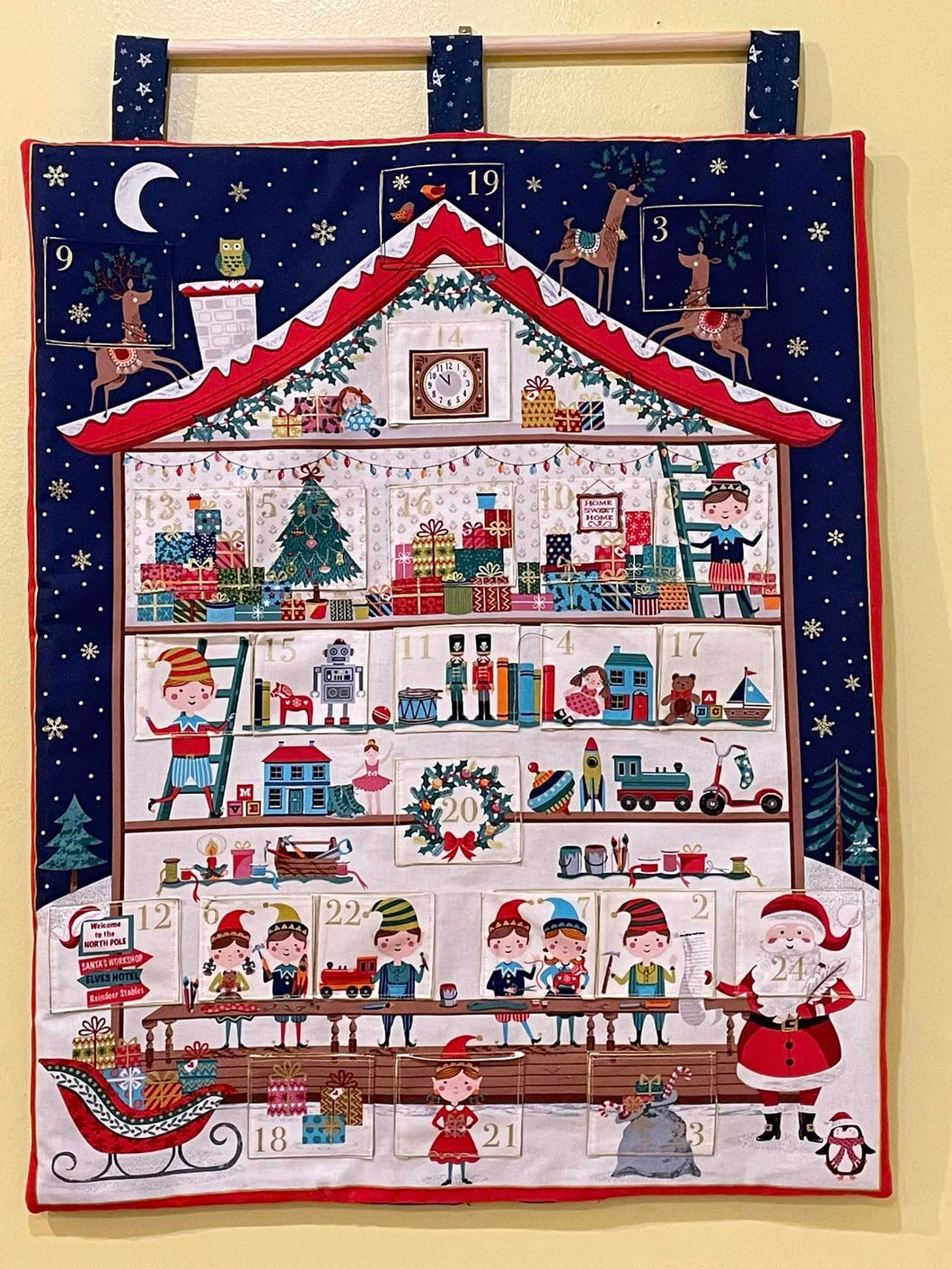 Fabric Advent Calendar Santa's Workshop