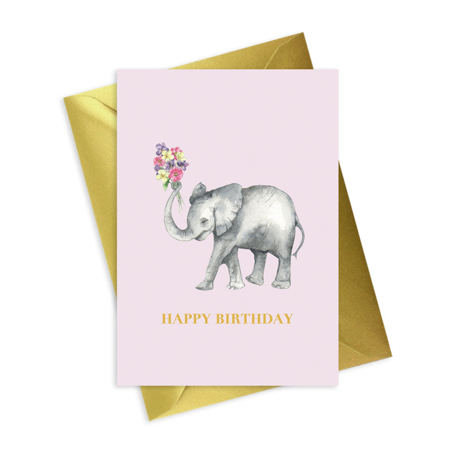 Animal Happy Birthday Elephant Card
