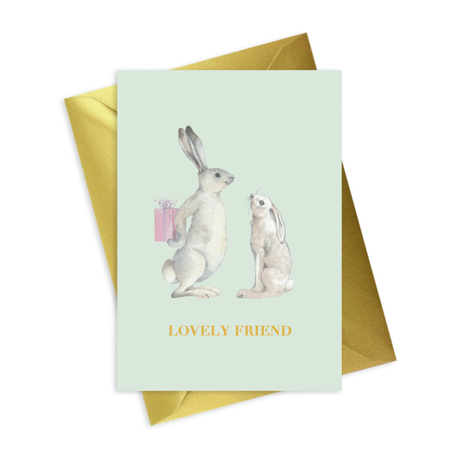 Animal Lovely Friend Hares Birthday Card