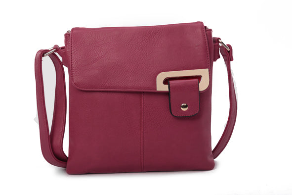 Assymetric Crossbody Bag Dark Red