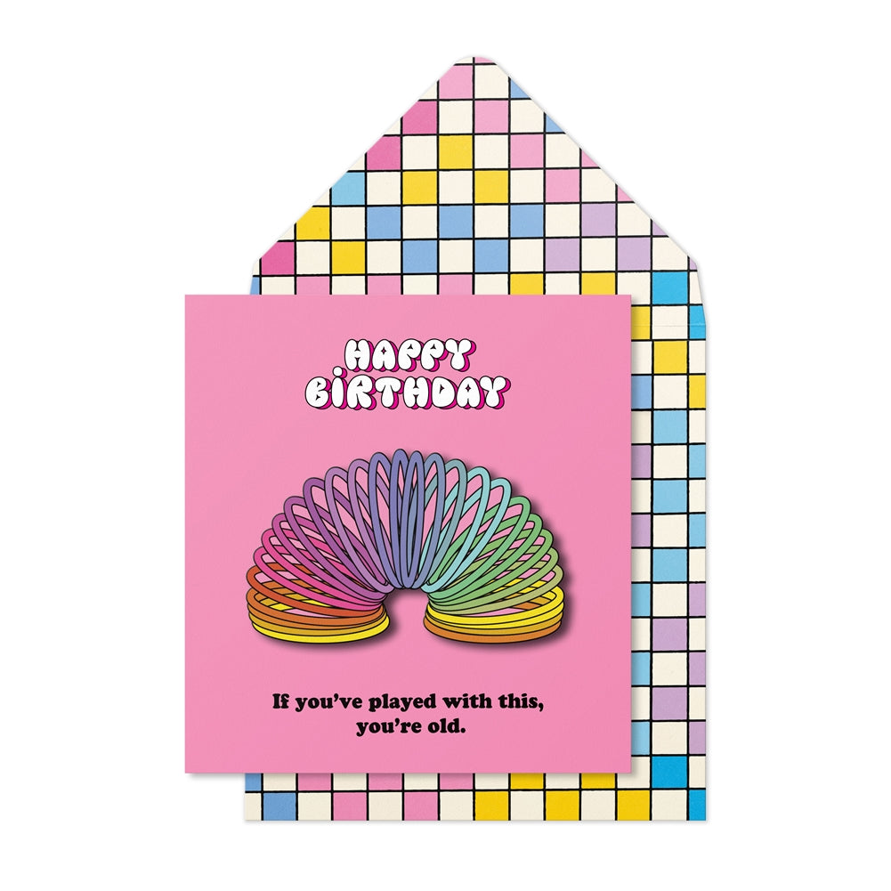 Back to The 90s Slinky Birthday Card