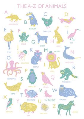 Bea A-Z Of Animals Card