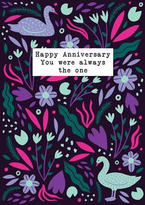 Bea Happy Anniversary Swans Card