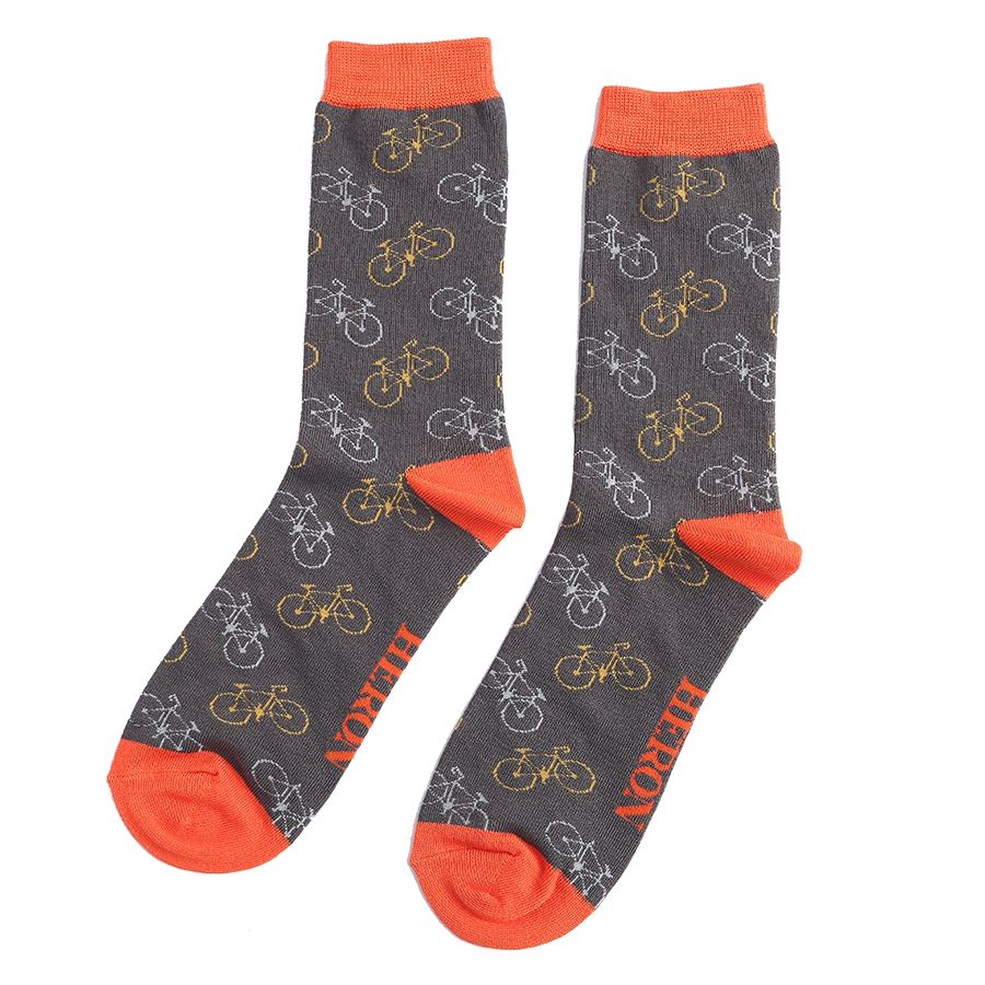 Men's Bamboo Socks Bicycles Charcoal