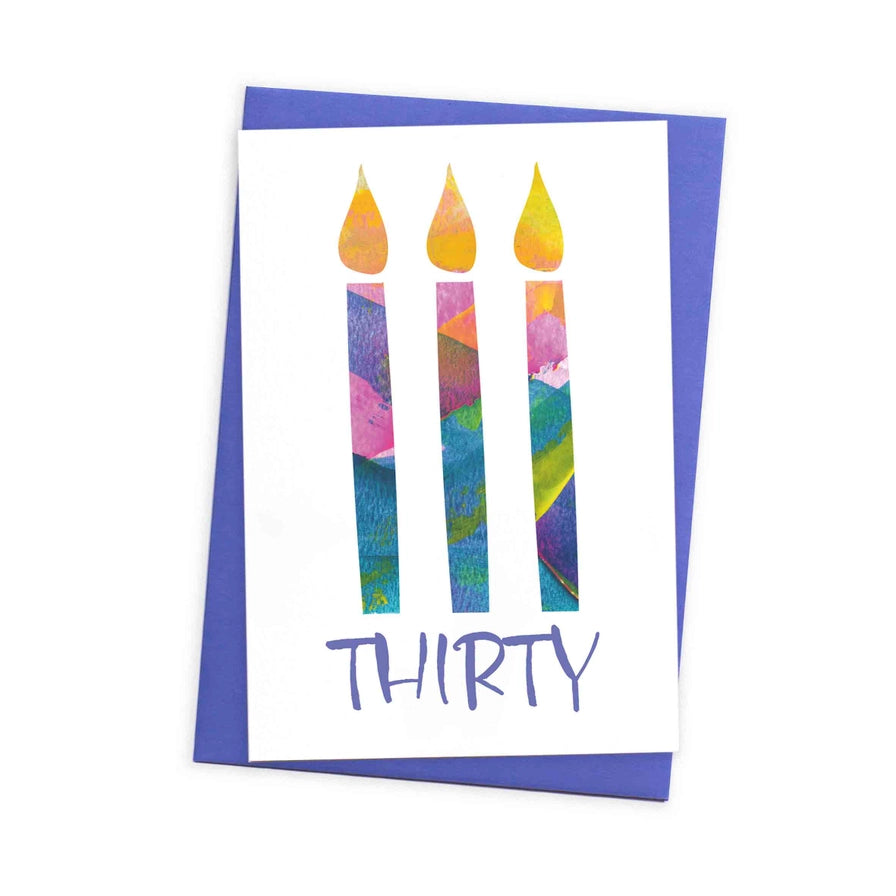 Big Candles 30th Birthday Card