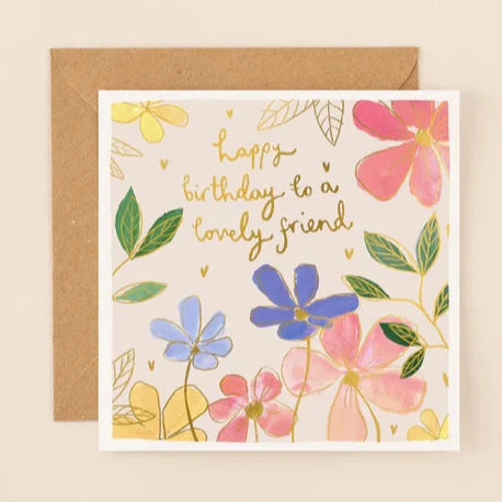 Big Love Floral Lovely Friend Birthday Card
