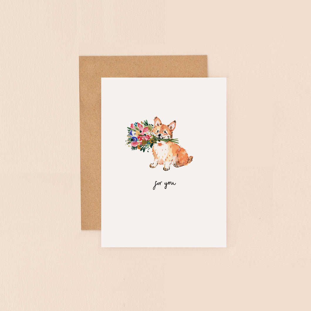 Bijou Corgi For You Mini Card