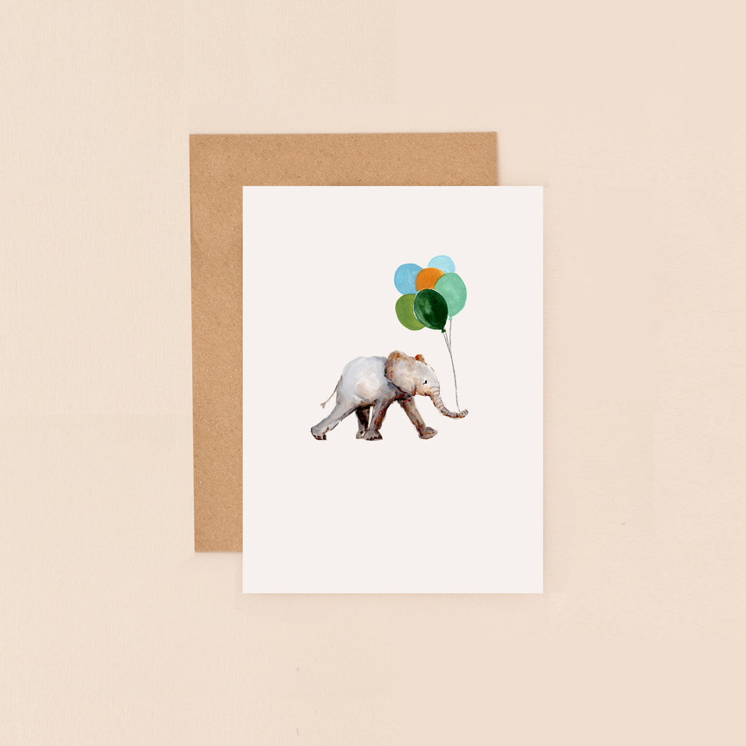 Bijou Elephant & Balloons Mini Card