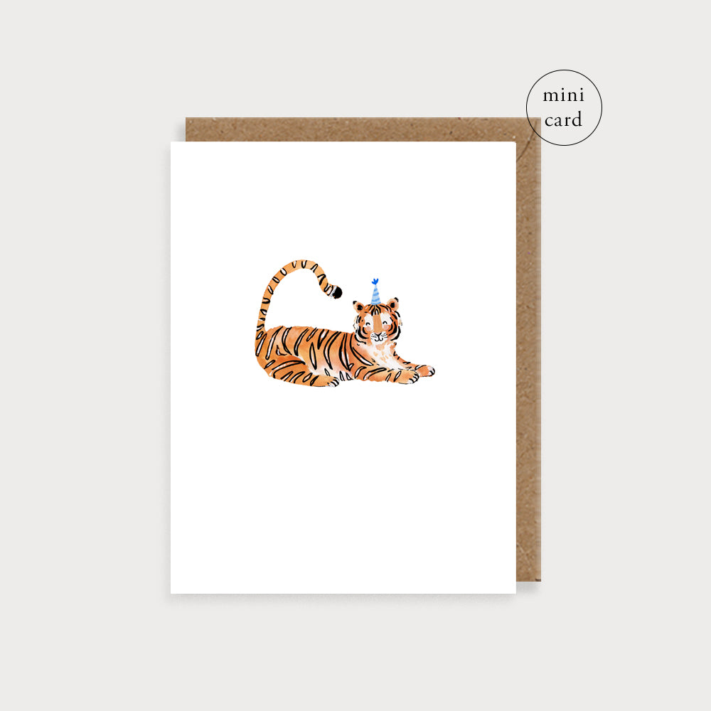 Bijou Party Hat Tiger Mini Card