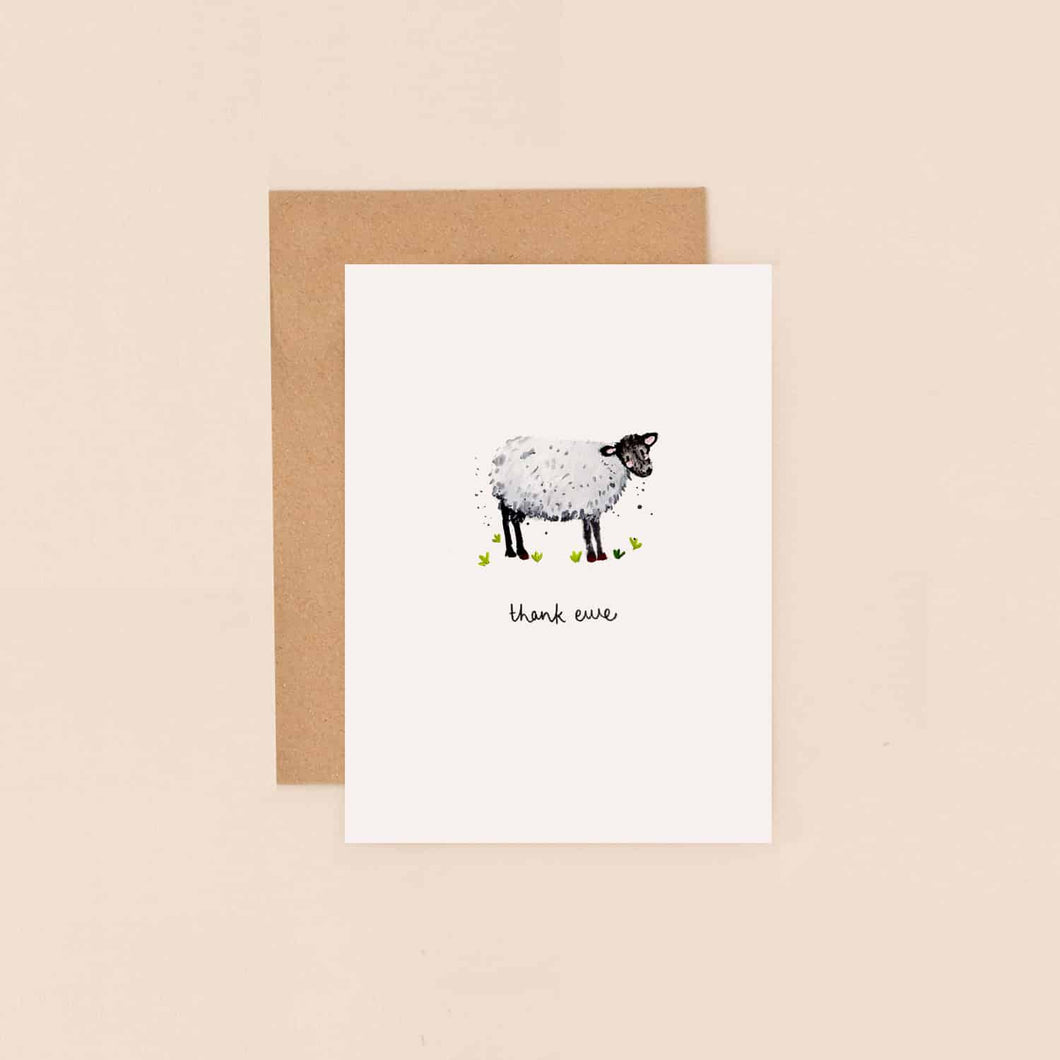 Bijou Thank Ewe Sheep Mini Card