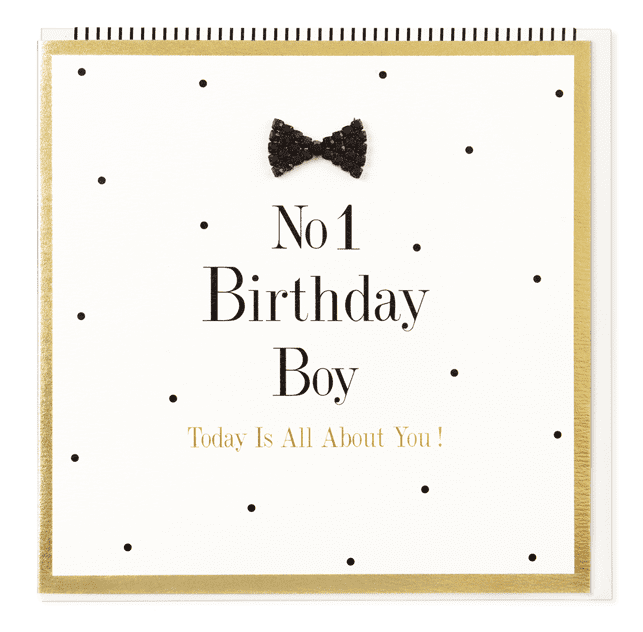 Hearts Designs Black Tie Birthday Boy Card