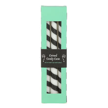 Load image into Gallery viewer, Black &amp; White Stripe Taper Candle Set

