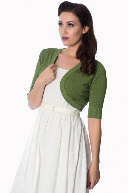 Plain Bolero Short Sleeve Green