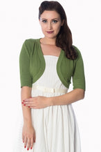 Load image into Gallery viewer, Plain Bolero Short Sleeve Green
