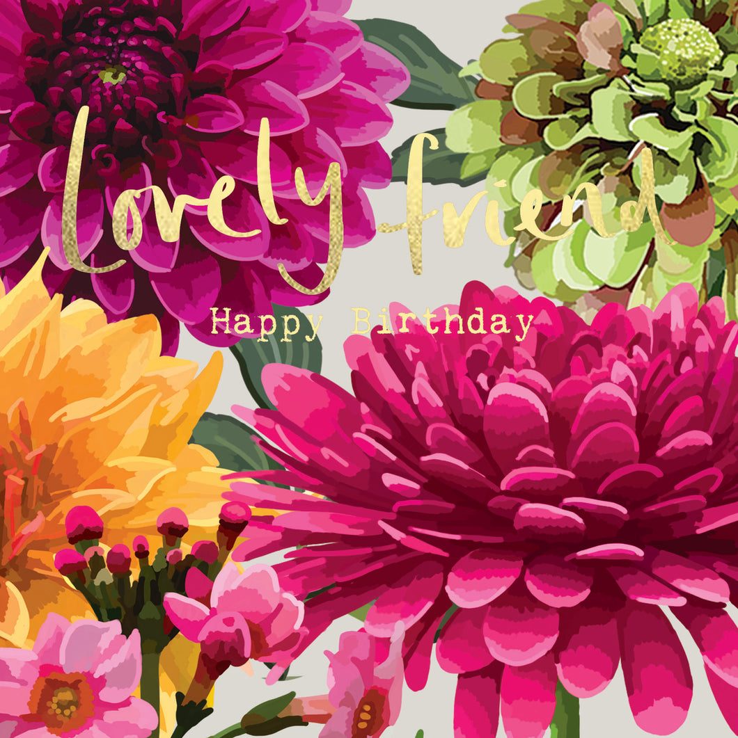 Botanical Happy Birthday Lovely Friend Card