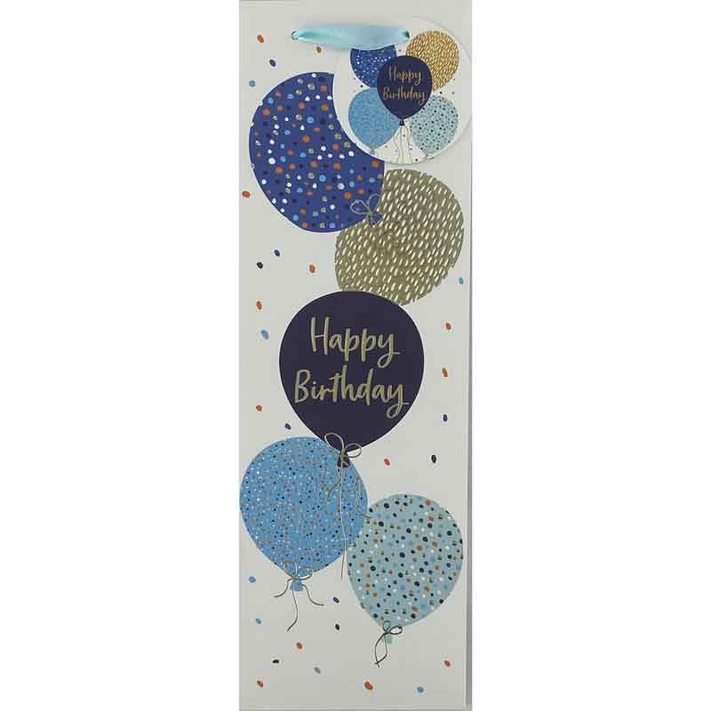 Bottle Gift Bag Blue Balloons Birthday