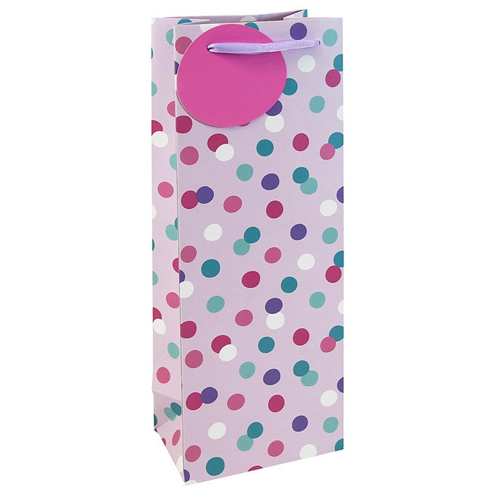 Bottle Gift Bag Pastel Spots Lilac