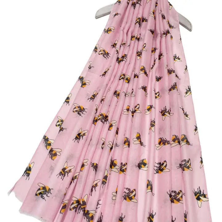 Bumble Bees Scarf Pink
