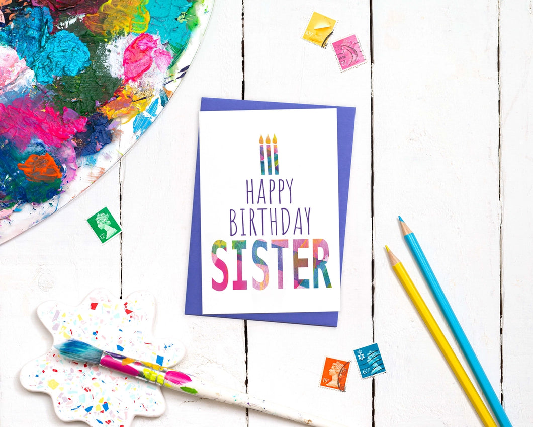 Candles Sister Birthday Card