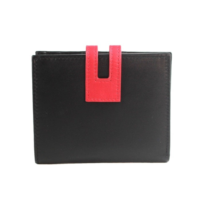 Cassie Leather Purse Black & Red