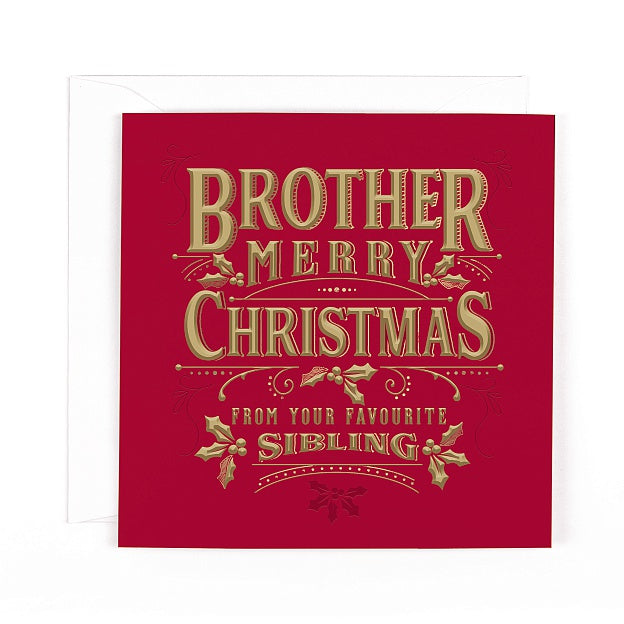 Charcoal Christmas Brother Card