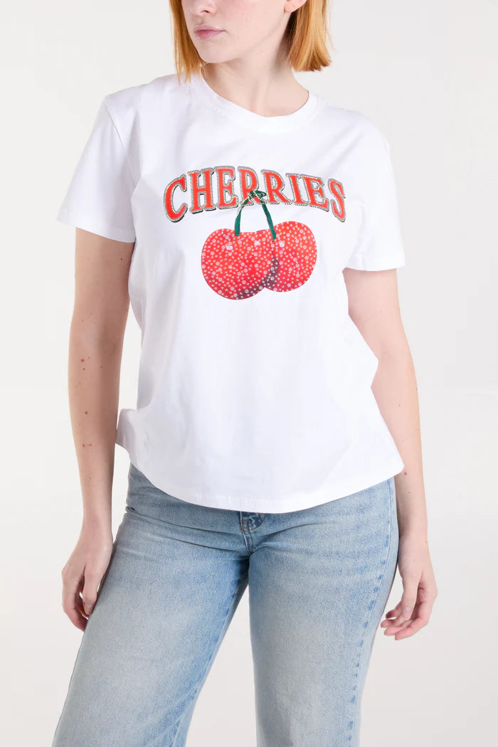 Cherry Studded T Shirt
