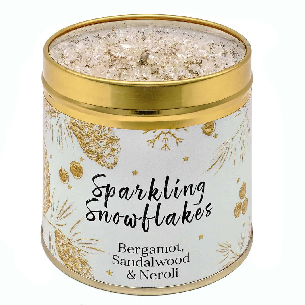 Christmas Elegance Sparkling Snowflakes Candle