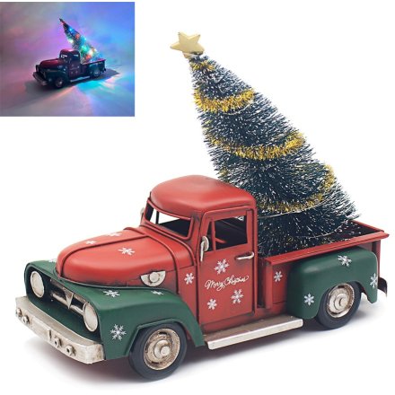 Christmas LED Light Up Vintage Pickup Truck