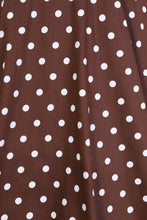 Load image into Gallery viewer, Cindy Brown Polka Dot Swing Dress
