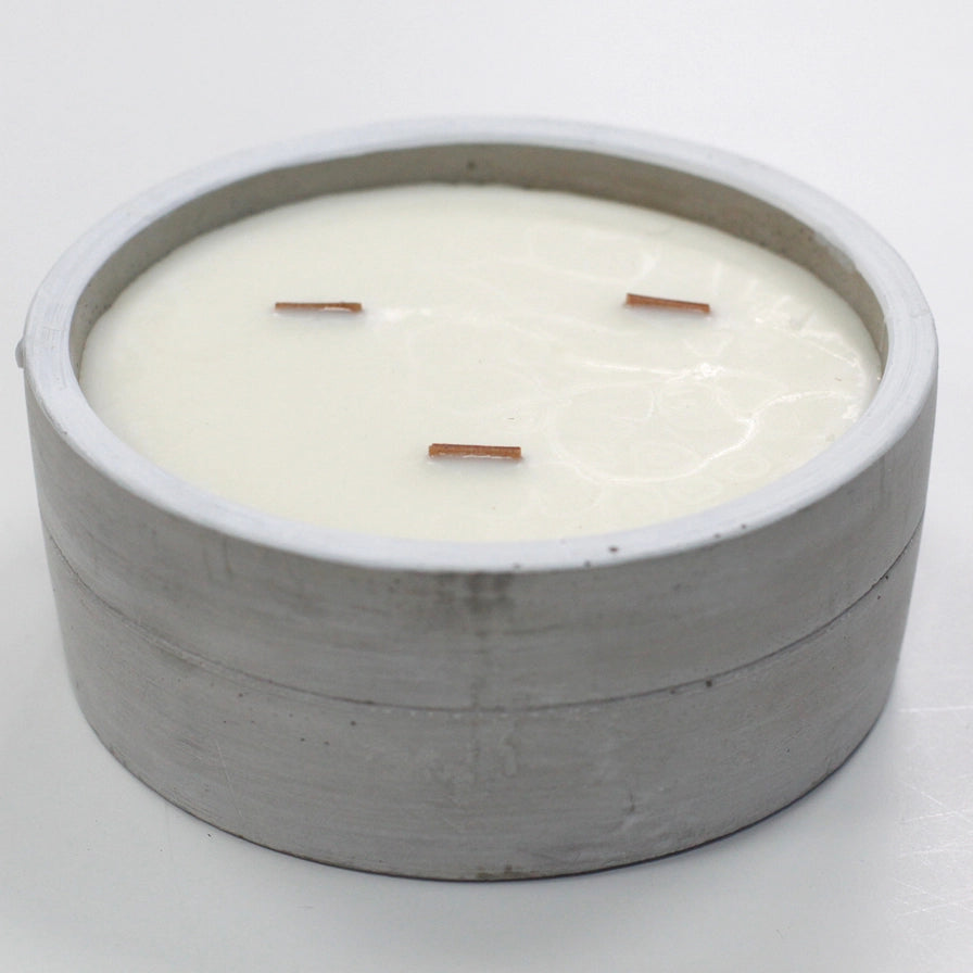Concrete Soy Candle Triple Wick Patchouli & Dark Amber