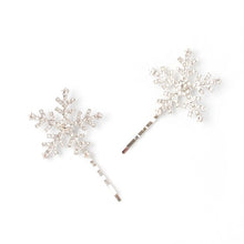 Load image into Gallery viewer, Crystal Snowflake Hair Grips
