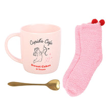 Load image into Gallery viewer, Cupid's Cafe Mug Spoon &amp; Socks Set

