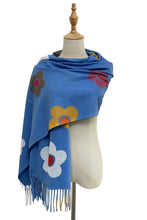 Load image into Gallery viewer, Daisy Print Scarf Blue

